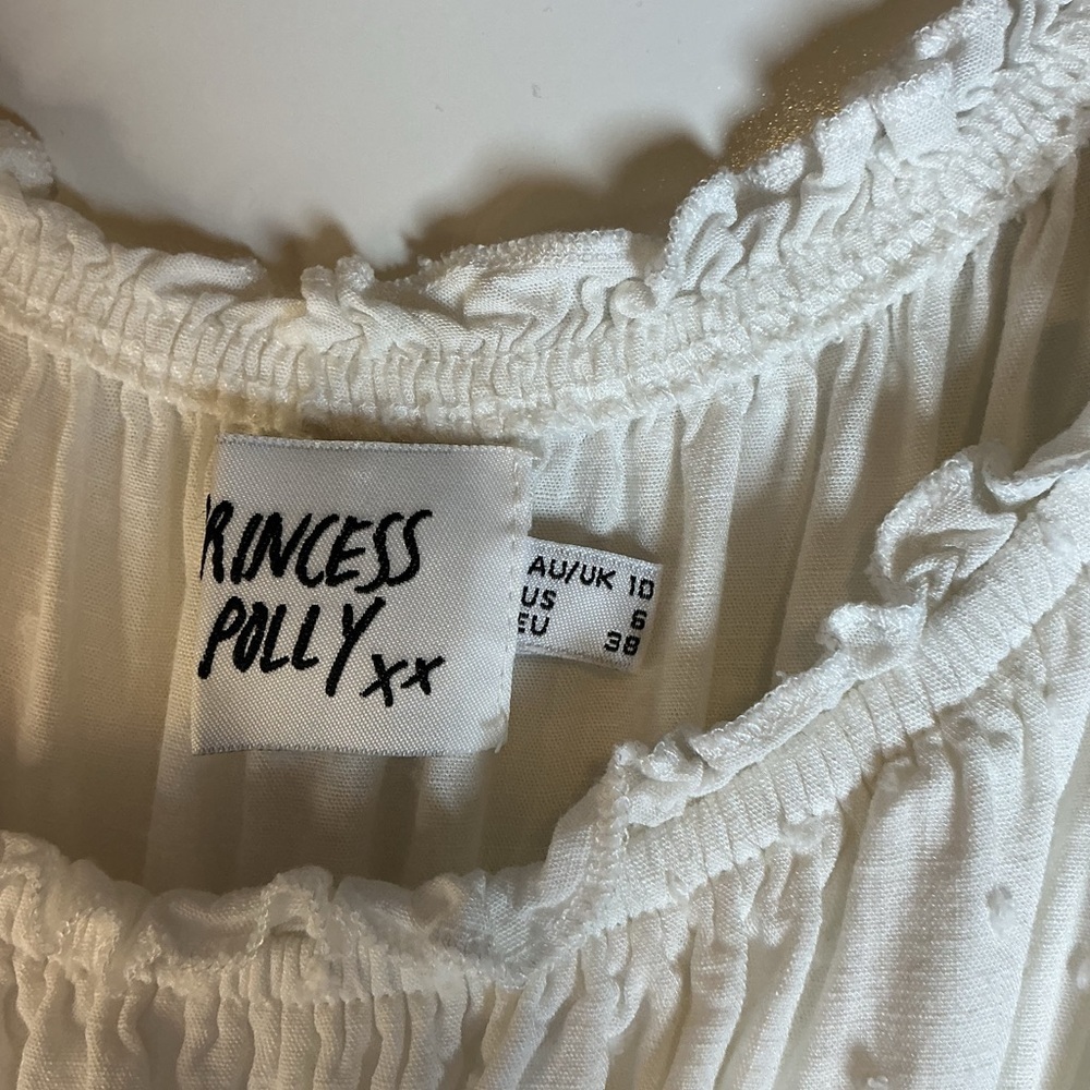 Princess Polly White Ruffled RomperA0175 - Picture 3 of 5